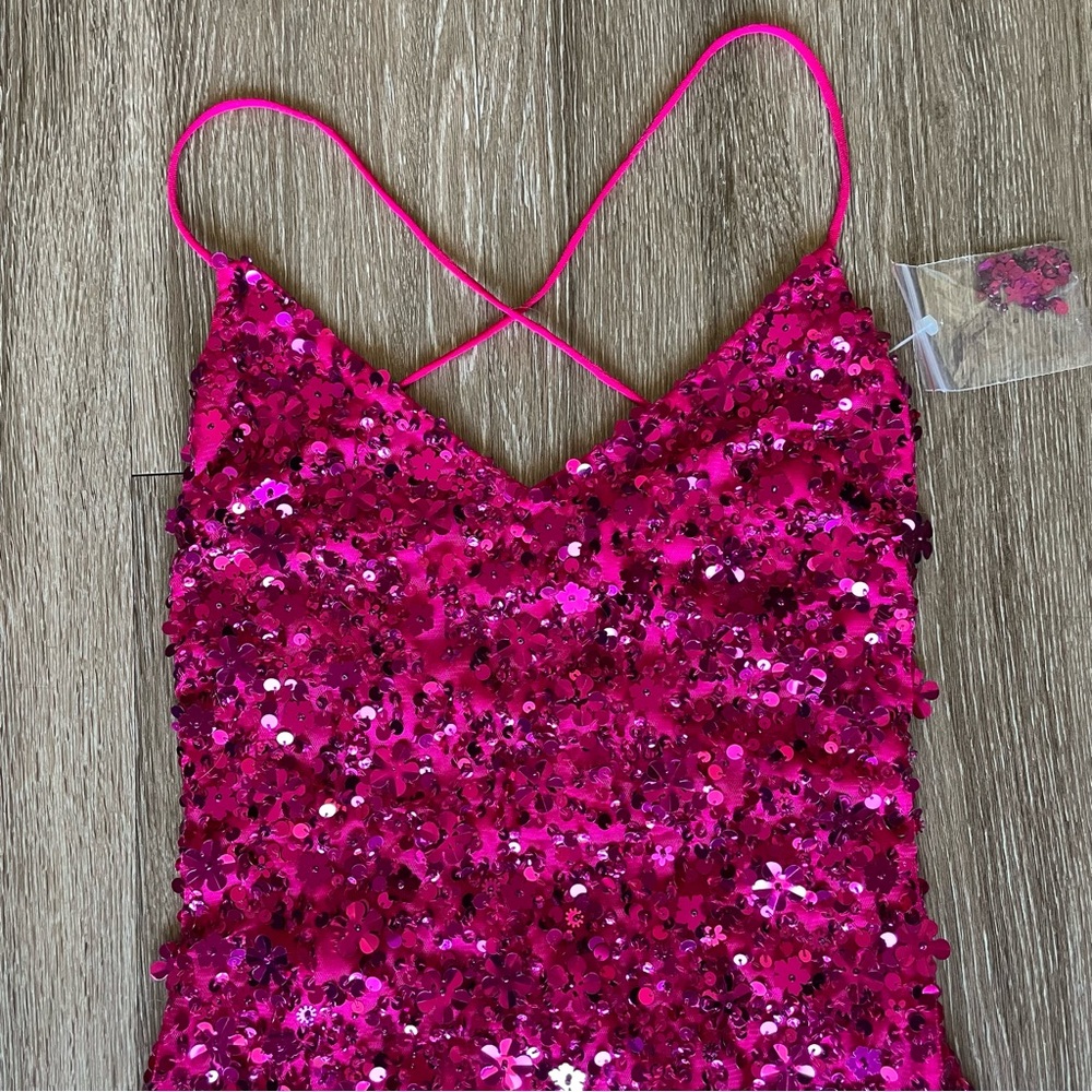 Mac Duggal Pink Sequin Maxi Dress - Picture 15 of 16